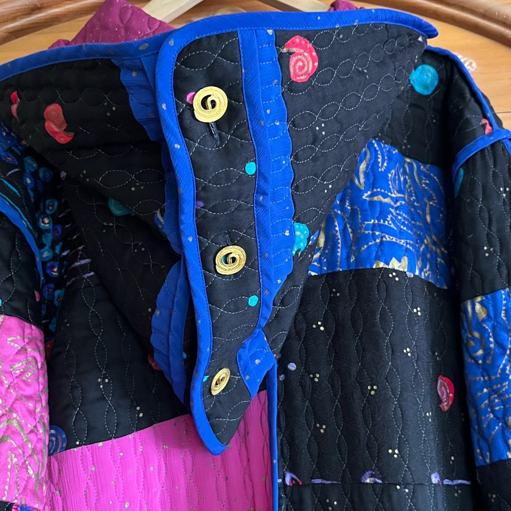 Vintage Jeanne Marc RARE Maximalist Quilted Hooded Patchwork Coat Made in USA - Picture 10 of 15
